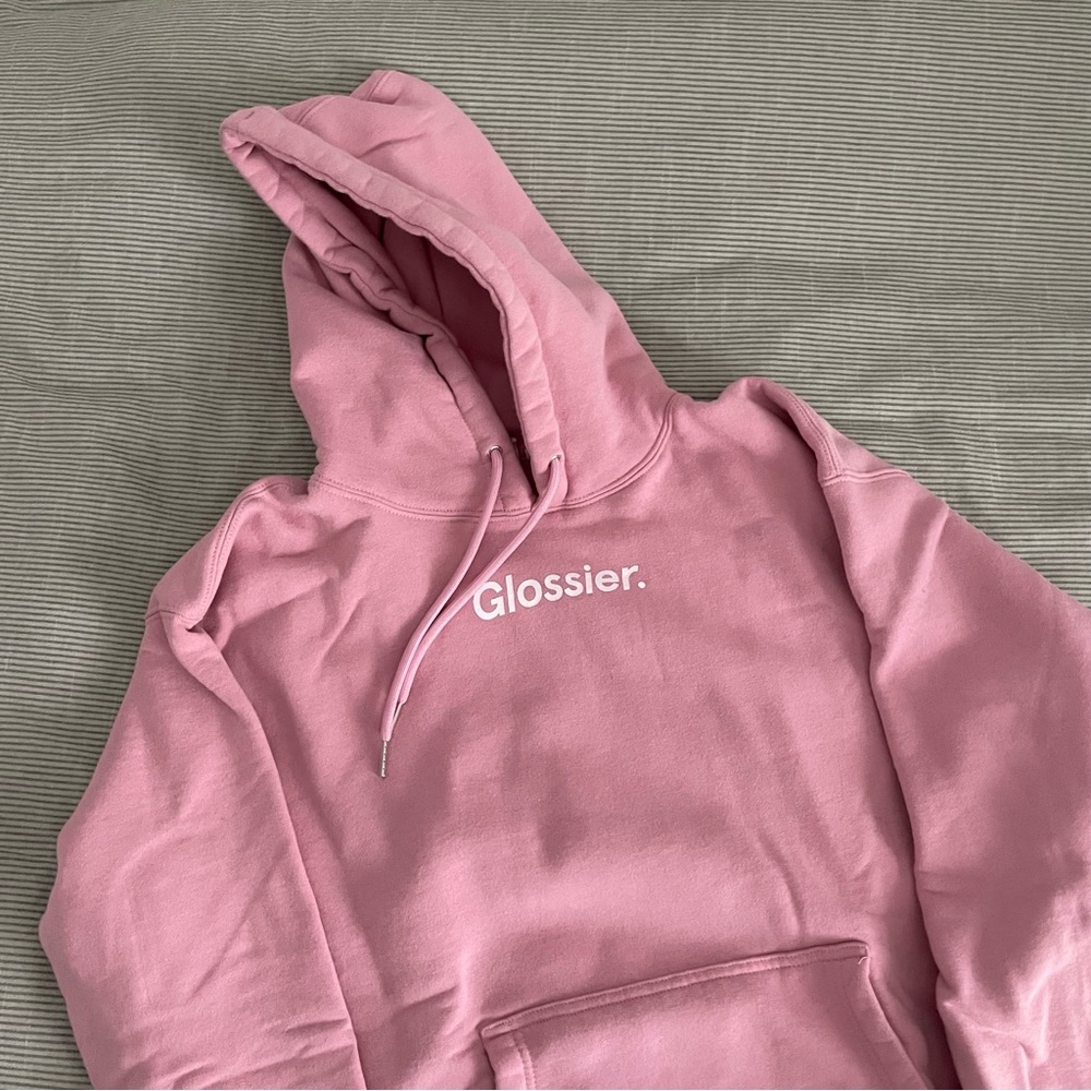 Glossier Pink Hoodie / Sweatshirt Size M